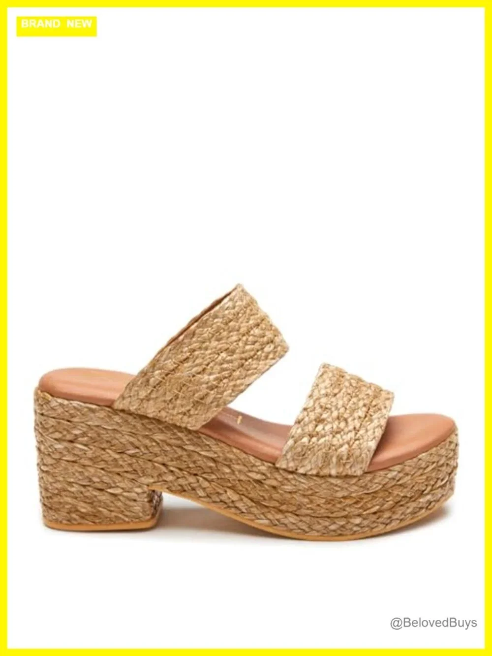 Woven Raffia Platform Wedge Sandals with Ankle Strap - Espadrille Style